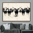 Texas Longhorn Wall Art – Framed Black White Cattle Canvas by MyGreatCanvas | Canvas Wall Art Prints | Photo Prints & Wall Decor