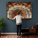 Tree Rings Wall Art Canvas Print – Rustic Wood Texture