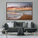 Ocean Sunset Wall Art Canvas Print – Framed Sandy Shore