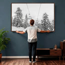 Ski Lift Wall Art – Framed Snowy Mountain Canvas Artwork by MyGreatCanvas | Canvas Wall Art Prints | Photo Prints & Wall Decor