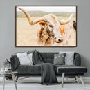 Texas Longhorn Wall Art Canvas Print – Framed Speckled Cow by MyGreatCanvas | Canvas Wall Art Prints | Photo Prints & Wall Decor