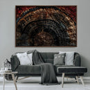 Dark Wood Ring Wall Art Canvas Print – Framed Abstract Tree