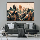 Wood Mountain Landscape Wall Art Canvas Print – Framed