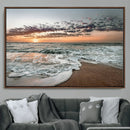 Ocean Sunset Wall Art Canvas Print – Framed Beach Waves