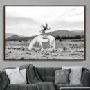 White Horse Wall Art Canvas Print – Framed Woman Rider
