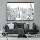 Snowy Ski Lift Wall Art – Framed Winter Mountain Canvas by MyGreatCanvas | Canvas Wall Art Prints | Photo Prints & Wall Decor