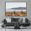 Desert Lake Wall Art – Framed Cactus Mountain Canvas by MyGreatCanvas | Canvas Wall Art Prints | Photo Prints & Wall Decor