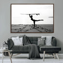 Yoga Surf Wall Art Canvas Print – Framed Black White Shore by MyGreatCanvas | Canvas Wall Art Prints | Photo Prints & Wall Decor