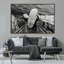 Black and White Surfing Wall Art Canvas Print – Framed by MyGreatCanvas | Canvas Wall Art Prints | Photo Prints & Wall Decor