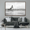 Black and White Surfing Wall Art Canvas Print – Framed Ocean by MyGreatCanvas | Canvas Wall Art Prints | Photo Prints & Wall Decor