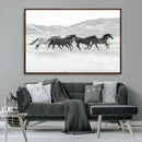 Wild Horses Running Wall Art Canvas Print, Framed Black by MyGreatCanvas | Canvas Wall Art Prints | Photo Prints & Wall Decor