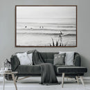 Surfer Silhouette Wall Art – Framed Calm Ocean Canvas by MyGreatCanvas | Canvas Wall Art Prints | Photo Prints & Wall Decor