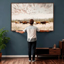 Longhorn Cattle Wall Art Canvas Print – Framed Texas Ranch