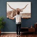 Longhorn Cow Wall Art Canvas Print – Framed Texas Ranch