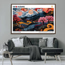 Modern Japanese Wall Art Canvas Print – Framed Abstract
