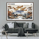 Modern Japanese Wall Art Canvas Print – Framed Abstract
