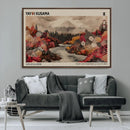 Modern Japanese Wall Art Canvas Print – Framed Abstract