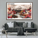 Modern Japanese Wall Art Canvas Print – Framed Abstract