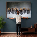 Bison Herd Wall Art Canvas Print, Framed Rustic Wildlife by MyGreatCanvas | Canvas Wall Art Prints | Photo Prints & Wall Decor