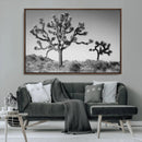 Joshua Tree Wall Art Canvas Print – Framed Monochrome Desert