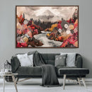 Mountain Wall Art Canvas Print – Framed Autumn Forest