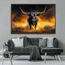 Longhorn Canvas Wall Art Canvas Print – Framed Bold Bull
