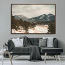 Mountain Landscape Wall Art Canvas Print – Framed Snowy