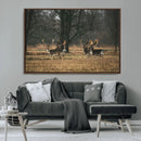 Deer Wall Art Canvas Print – Framed Rustic Wildlife Stags