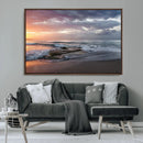 Golden Hour Wall Art Canvas Print – Framed Tranquil Waves