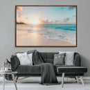 Beach Sunset Wall Art Canvas Print – Framed Ocean Waves