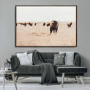Bison Herd Wall Art Canvas Print – Framed Western Prairie by MyGreatCanvas | Canvas Wall Art Prints | Photo Prints & Wall Decor
