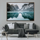 Mountain Lake Wall Art Canvas Print – Framed Toblacher See
