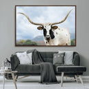 Texas Longhorn Wall Art Canvas Print – Framed Western Rustic