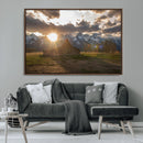 Snowy Peaks Wall Art Canvas Print – Rustic Mountain