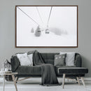 Ski Lift Wall Art Canvas Print – Snowy Alpine Landscape