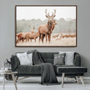 Rustic Nature Wall Art Canvas Print – Stag Woodland Framed