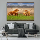 Texas Longhorn Pair Wall Art Canvas Print – Peaceful Rustic by MyGreatCanvas | Canvas Wall Art Prints | Photo Prints & Wall Decor