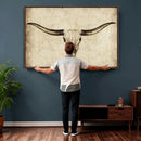 Longhorn Skull Wall Art Canvas Print – Rustic Western by MyGreatCanvas | Canvas Wall Art Prints | Photo Prints & Wall Decor