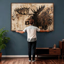 Moose Canvas Wall Art — Rustic Wildlife Painting Print | by MyGreatCanvas | Canvas Wall Art Prints | Photo Prints & Wall Decor