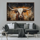 Abstract Longhorn Bull Wall Art Canvas Print – Vintage by MyGreatCanvas | Canvas Wall Art Prints | Photo Prints & Wall Decor