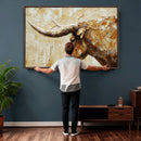 Rustic Longhorn Bull Wall Art Canvas Print – Vintage Western by MyGreatCanvas | Canvas Wall Art Prints | Photo Prints & Wall Decor