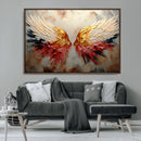 Vibrant Angel Wings Wall Art Canvas Print – Gold Red by MyGreatCanvas | Canvas Wall Art Prints | Photo Prints & Wall Decor