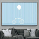 Minimalist Bicycle Balloon Canvas Wall Art – Playful Blue by MyGreatCanvas | Canvas Wall Art Prints | Photo Prints & Wall Decor