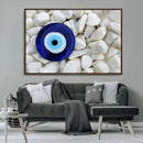 Blue Evil Eye Protection Wall Art Canvas Print – White by MyGreatCanvas | Canvas Wall Art Prints | Photo Prints & Wall Decor