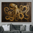 Octopus Wall Art Canvas Print – Wooden Art Sea Creature by MyGreatCanvas | Canvas Wall Art Prints | Photo Prints & Wall Decor