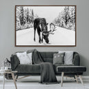 Moose Wall Art Canvas Print – Winter Snowy Forest Antlers by MyGreatCanvas | Canvas Wall Art Prints | Photo Prints & Wall Decor
