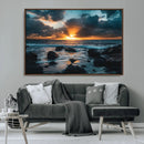 Ocean Sunset Wall Art Canvas Print – Rocky Shore Waves by MyGreatCanvas | Canvas Wall Art Prints | Photo Prints & Wall Decor