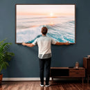Sunset Surfing Wall Art Canvas Print, Ocean Wave Surfer with by MyGreatCanvas | Canvas Wall Art Prints | Photo Prints & Wall Decor