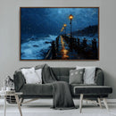Dark Stormy Pier Wall Art Canvas Print, Moody Ocean Night by MyGreatCanvas | Canvas Wall Art Prints | Photo Prints & Wall Decor