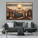 Wooden Mountain Layers Art – Rustic Pine Tree Landscape by MyGreatCanvas | Canvas Wall Art Prints | Photo Prints & Wall Decor